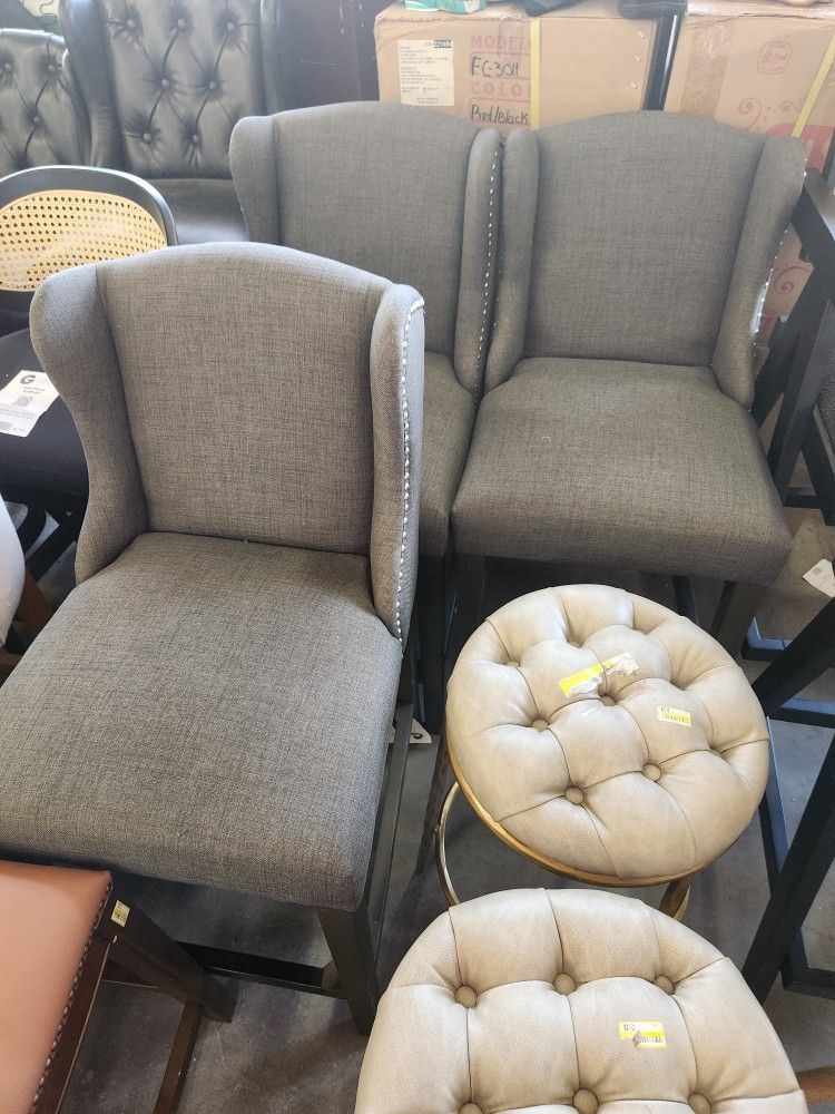 Suzie Shelter Wingback 27" Counter-Height Armless Barstool, Charcoal Brown