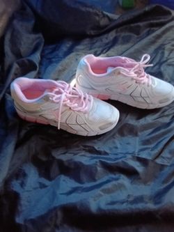 White and Pink Women's Running Sneakers