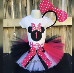 Hot pink Minnie Mouse tutu set