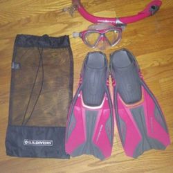 US DIVERS^ FINS, MASK. SNORKEL SET ^ YOUTH