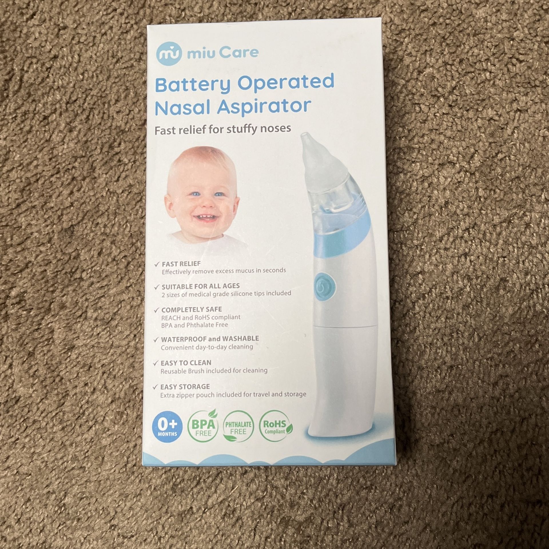 Nasal Aspirator Brand New Battery Operated By Miu Care