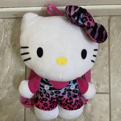 Hello Kitty Cheetah Print Plush Backpack