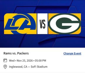 Rams vs Packers tickets