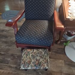 Cherry Wood Rocker, Stool Separately 