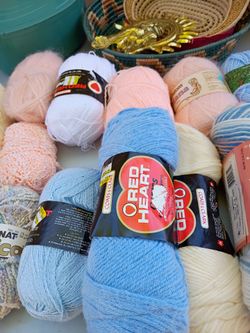 Basket full of Yarn Brand New Assorted Colors
