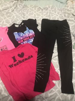 Girls tops and cute embellished leggings