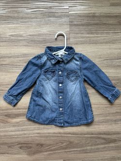 George Baby Girl Denim longsleeve Shirt 6-12 Months