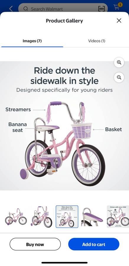 Schwinn Bloom 16 Kid's Bike with Training Wheels, Pink Child