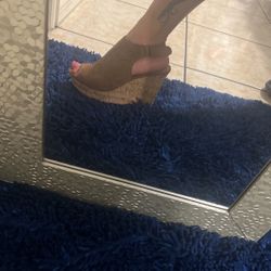 Brown Chunky Heel Wedge