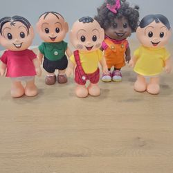 Turma da Monica Plush Doll Collection – 5 Dolls – 9” Inches – Rare Brazilian Characters