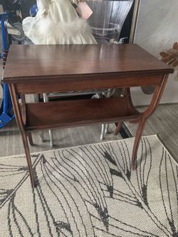 Brown wood end table