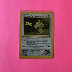 1st Edition Giovanni’s Meowth 43/132 Pokemon Card from Gym Challenge 