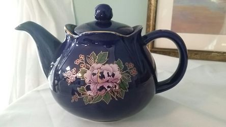 Blue Japanese Cloisonne Teapot