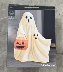 24" Lighted Ghost & Pumpkin Blow Mold by Ashland