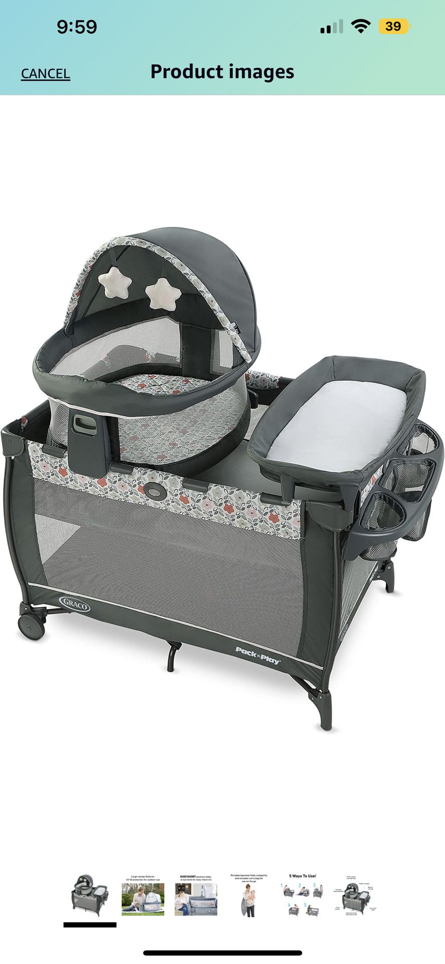 	 Graco Pack &#39;n Play Travel Dome LX Playard | Includes Portable Bassinet, Full-Size