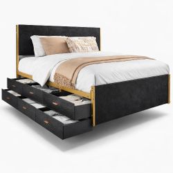 King Bed With 12 New Black Gaves in His Unused Box 