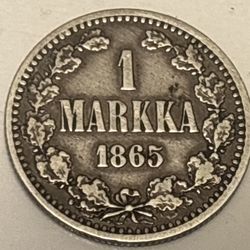 1 Markka 1865. Coin Of Finland 