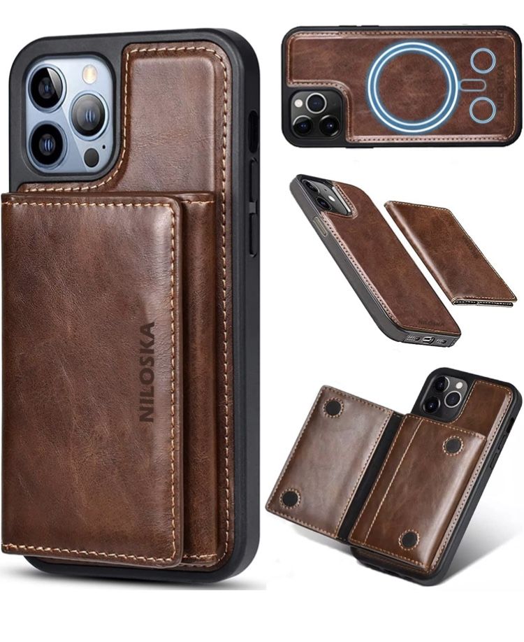 Magnetic Leather Wallet Case
