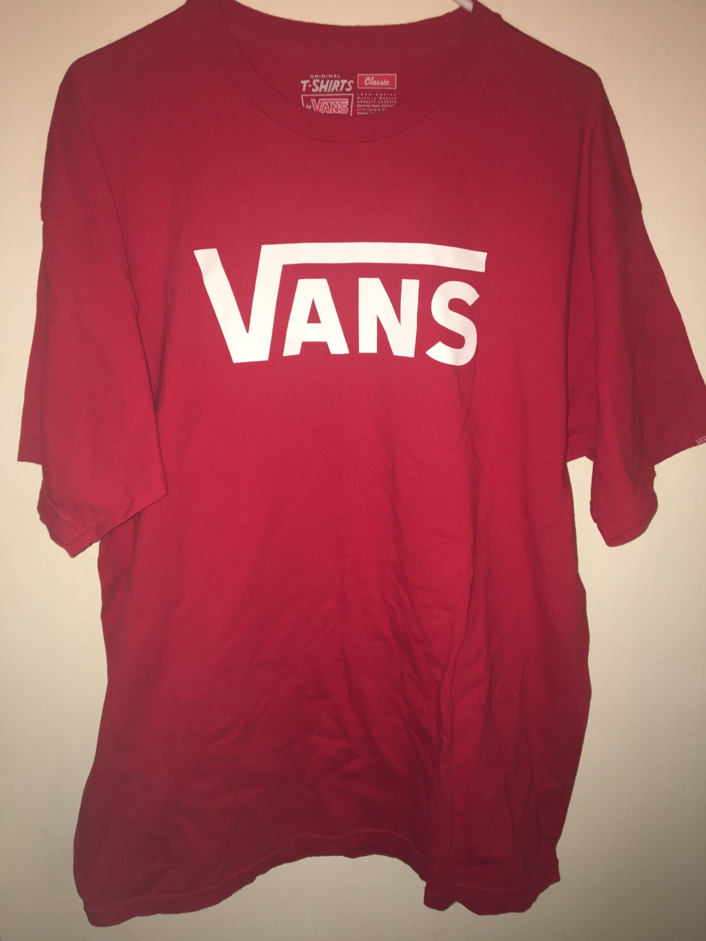 Red Vans Classic Shirt Size XL