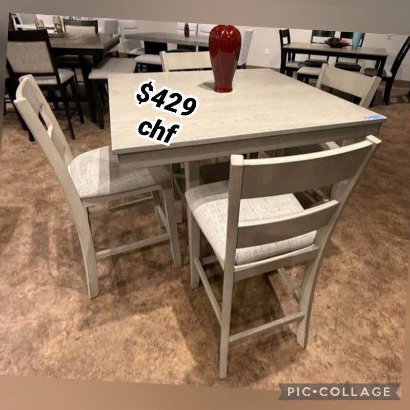 5 Piece Counter Height Dining Table Set 