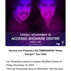 1 Ticket Los Temerarios 11/15/24 $500 Flor Row C
