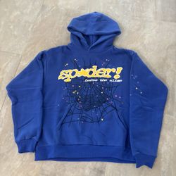 Sp5der Hoodie TC Blue Size M
