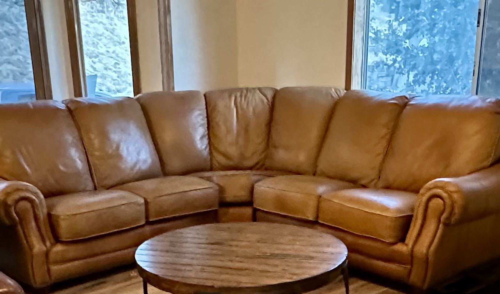 Real Leather Sofa Honey Color 