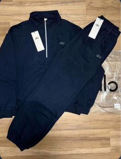 Alo Yoga Navy Half-Zip Tracksuit Set