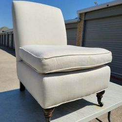 3FT Pottery Barn Cream High Back Cloth Accent Home Office Chair