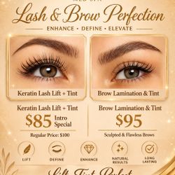 Korean Lash Lift/Brow, Lamination Tint 