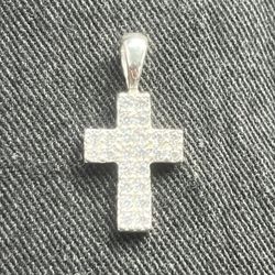 Silver  Moissanite Cross