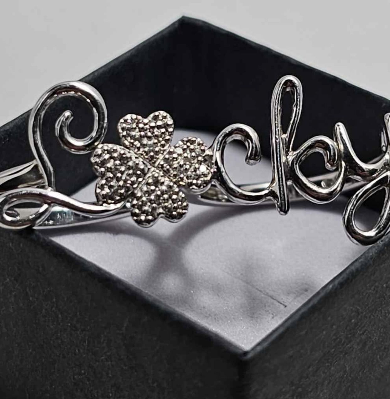 .50ct Two Finger Sterling Silver Lucky Ring