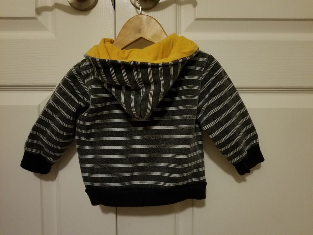 12 month boy Ocean Pacific (OP) may blue and white stripe jacket/coat/zip up hoodie