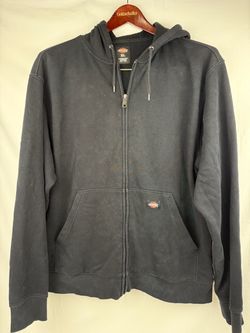 Dickies Full Zip Hoodie Sweatshirt Mens XL Black Workwear Heavyweight Casual
