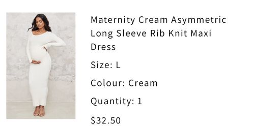 Cream Fitting Maternity Dress