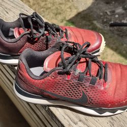 Tiger Woods Nike Size 8.5 Black And Burgundy Golf Cleats