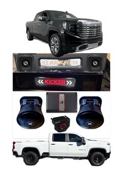 NEW FULL BASS PACKAGE KICKER SOLO X 8” WITH CUSTOM BOX INSTALLED CHEVY SILVERADO OR GMC SIERRA CREW CABS