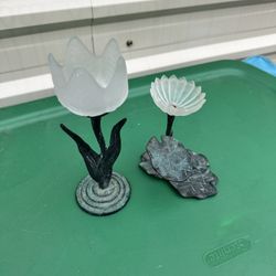 Glass Flower Tea Light Holder