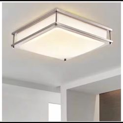 C Cattleya 15.75" Brushed Nickel Dimmable 23W Selectable LED Flush Mount Light