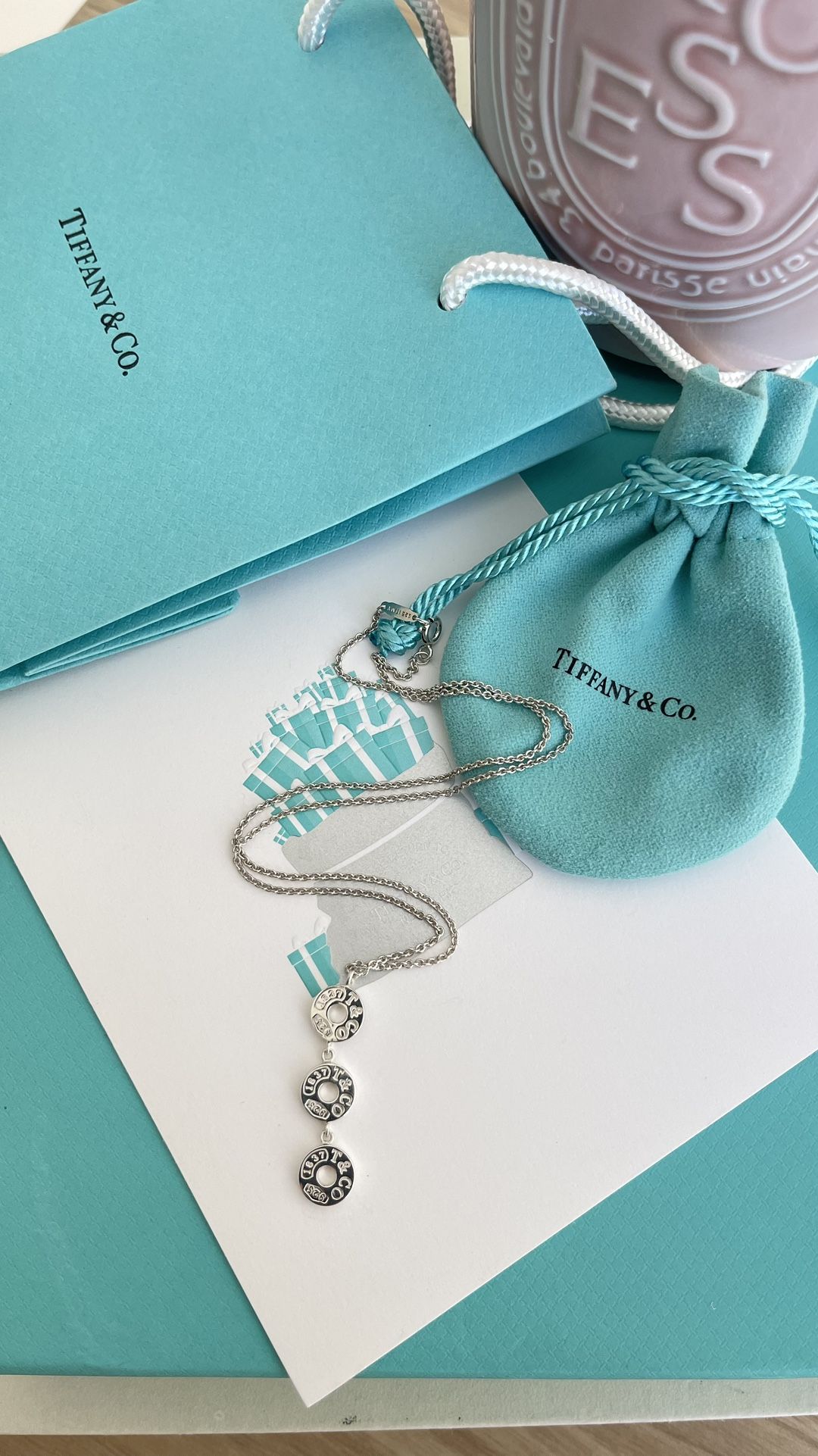 Tiffany & Co. Triple Circle 1837 Necklace in Silver 16” NEW $525