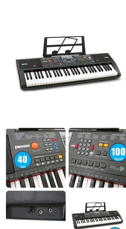 Plixio 61-Key Digital Electric Piano Keyboard & Sheet Music Stand - Portable ...