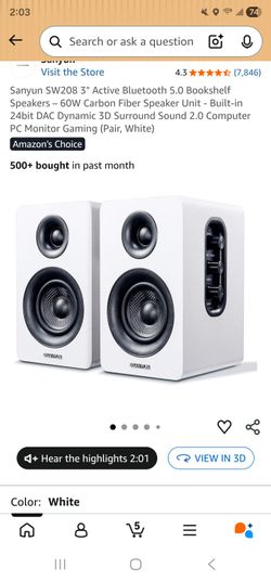 Sanyun White Computer Speakers