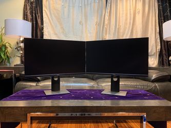 Two ( dual ) Slim Thinbezel LED IPS DELL P2419H 24” Full HD 1080p VGA DP HDMI VESA computer monitors READ