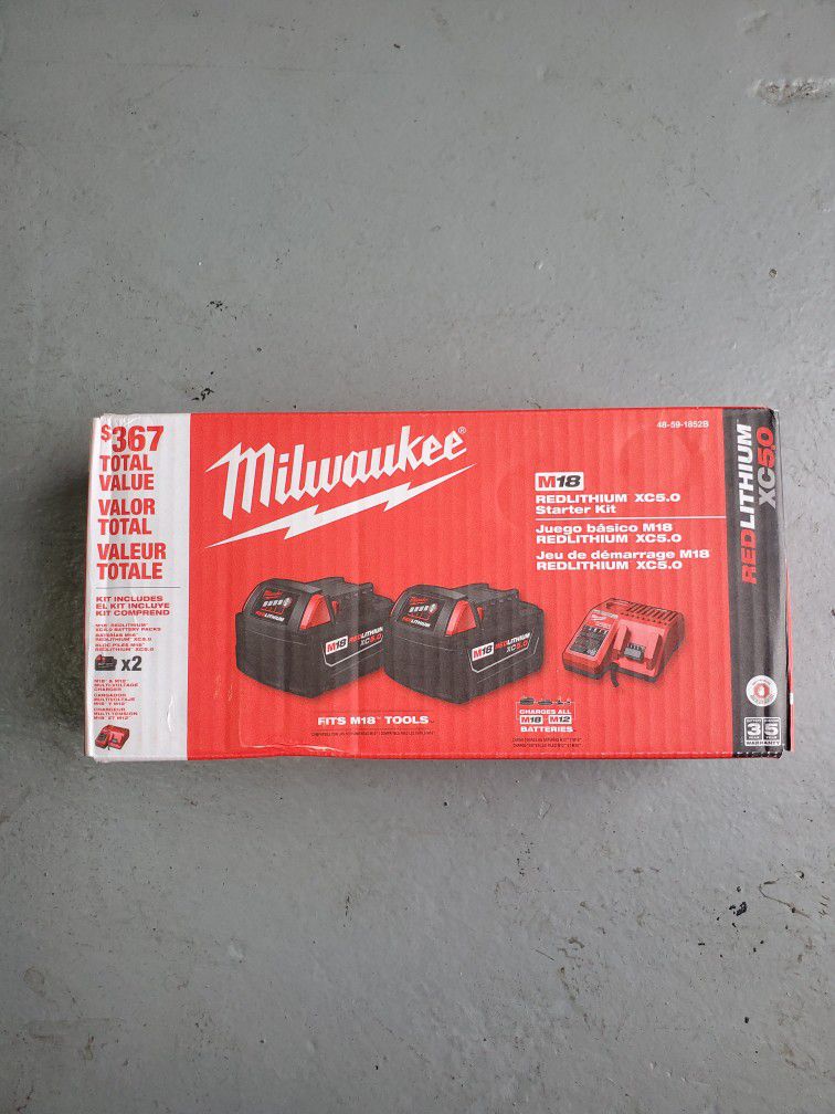 Milwaukee M18 Battery 5.0ah Kit 