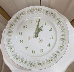 Johann Haviland Floral Plate Style Vtg Round Wall Clock