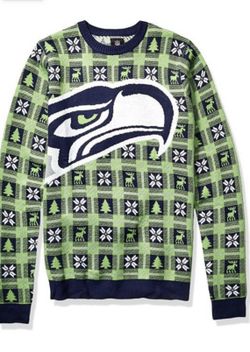 Christmas NFL Seattle Seahawks BIG LOGO Sweater, Small