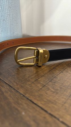 Coach Reversible Leather Belt Black/Brown Brass Buckle XS – Never Worn