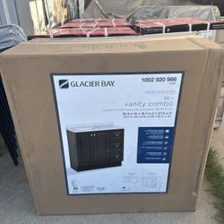 Glacier Bay Northwood 37 in. Single Sink Dusk Bath Vanity with Silver Ash Cultured Marble Top