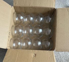 Set of 12 Mini Glass Fish Bowls / Round Bubble Vases - Brand New