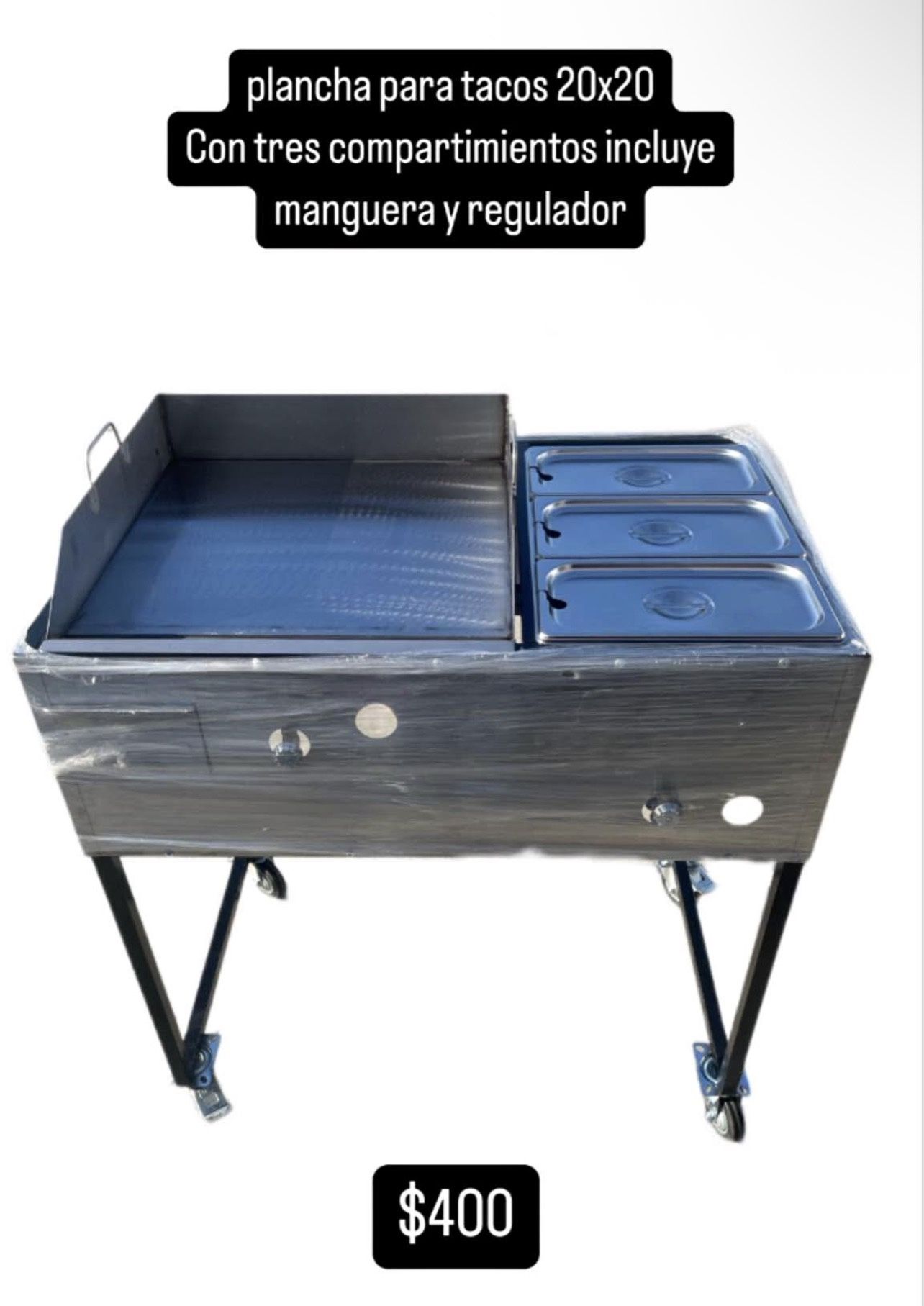 carrito para tacos, plancha para tacos,taco carts